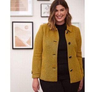Laura Buttoned Jacket Yellow Blazer Size 16